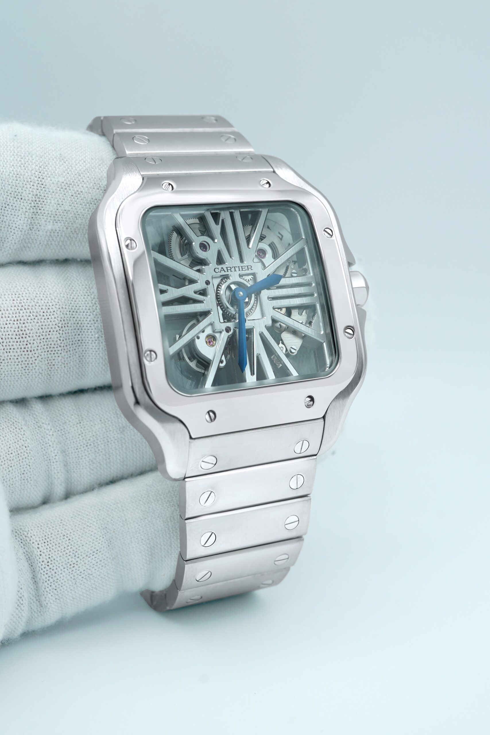 Cartier 39,8 mm Santos de Cartier Skeleton / Black Dial - Imagem 4